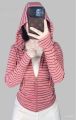 Áo khoác nữ Sọc chất gân tăm nón to -bo tay dài chống nắng from dáng trẻ trung (Đủ size từ 40-85kg). 