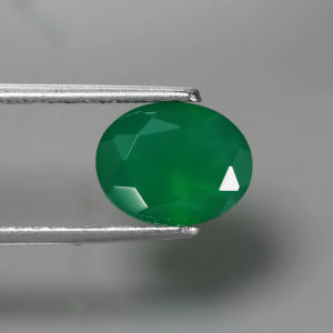 2.20 ct พลอยแท้ โมรา (Green Agate) สีเขียว ทรงไข่ แอฟริกา