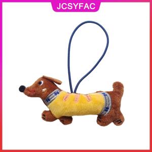 JCSYFAC Kawaii Dachshund búp bê sang trọng phim hoạt hình nhồi bông con chó con Keychain Mặt dây chuyền Ba lô quyến rũ đáng yêu Túi treo trang trí Kid Quà Tặng
