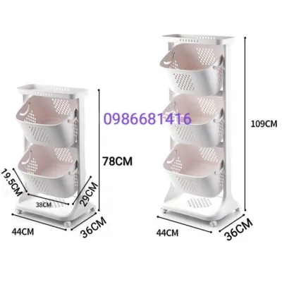 Kệ đựng đồ 4 tầng đa năng 5567 Rổ đựng quần áo 3 tầng có bánh xe nhựa Việt Nhật siêu thị thành luân cơ sở 268
