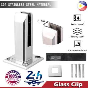 【COD+Limited time promotion！】7 In 1Heavy Duty Stainless Steel Glass Clamp Fence Clip Luxury Design Floor Glass Stand Fixed Fittings Clamp For Corridors Balconies Swimming Pools Stairs Scenic Spots Rooftops