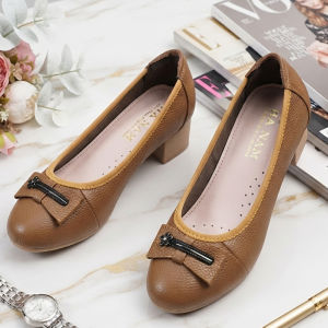 Giày Búp Bê Nữ Cao Gót TiTi ĐÔ Da Bò Thật Thời Trang Cao Cấp 5cm GBBN20898