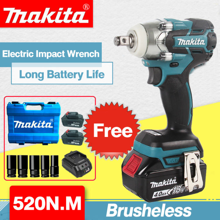 MAKITA Brushless Cordless Electric Impact Wrench Rechargeable Wrench ...