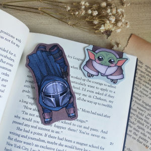 The Mandalorian STAR WARS Chibi Magnetic Bookmark | Mando Grogu Baby Yoda