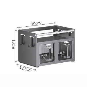 Wall Mounted Spice Condiment Rack Kitchen Organizer Hanging Rack Wall Shelf Rack