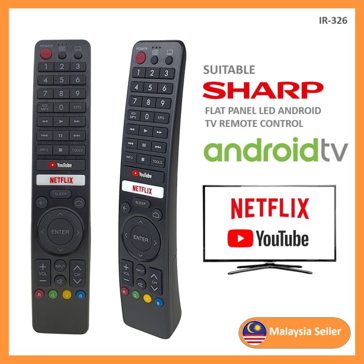 Repalacement Sharp Youtube Netflix Android Smart TV Remote Control GB ...