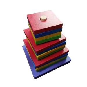 Mainan Edukasi Menara Pelangi Segitiga Lingkaran Persegi Segilima Balok Susun Montessori Toy
