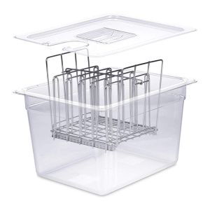 11L Sous Vide Container Storage with Rack Stainless Steel for Culinary Immersion Slow Cooker
