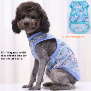 Áo ba lỗ cho Chó mèo bằng vải polyester mỏng thoáng mát (mẫu mới) - Love Pets Shop