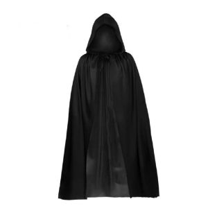 1Pcs Halloween Black Hooded Cloak Adult Child Role-playing Hooded Cape Death Vampire Witch Hooded Cloak