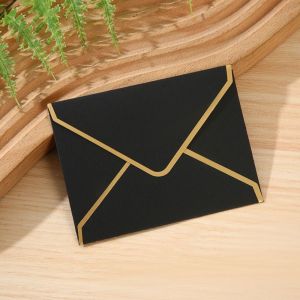 SIRENXI 10pcs Invitation Card Gold Stamping Envelopes Vintage Bronzed Seal Blessing Thank Envelopes Invitation Card Romantic Decoration Envelope Set Paper Postcard
