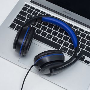 V2S SE5666 3.5mm Jack Stereo Hifi Wired Headphone With Built In Microphone