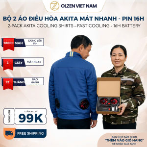 [Làm Mát Nhanh] Bộ 2 Áo Điều Hòa Nam Nữ AKITA Kèm 2 Phụ Kiện 18V Pin Sạc Tiện Lợi Hỗ Trợ Tản Nhiệt Làm Mát Cơ Thể Khi Làm Việc Ngoài Trời Áo Chống Nóng Thoáng Khí Dễ Mặc Phù Hợp Công Trình Xưởng Cơ Khí Điện Máy Giao Hàng Mùa Hè