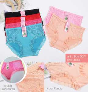 CD CELANA DALAM WANITA RENDA TRANSPARAN FULL SEGI 4 6068