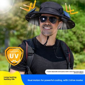 OKLA high quality new solar spray fan cap cooling outdoor mountaineering fishing anti-ultraviolet sunshade bucket hat
