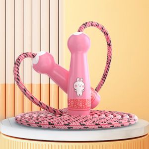 FIGHTINPC with Handle Childrens Adjustable Jump Rope Cotton 2.6M Braided Skipping Rope Outdoor Play Equipment Durable Kids Jump Rope Primary School