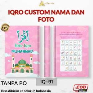Alfareza - Buku Iqro Milenial iQ-91 Custom Nama & Foto Hardcover Softcover / Iqra Full Color BW Jilid 1 - 6 Lengkap PART 2