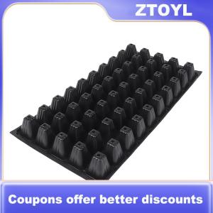 【ZTOYL】 2pcs 50 tế bào Cây Giống khay nhựa làm vườn nảy mầm khay Đen cây giống container vườn nguồn cung cấp cho rau hoa