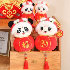 IPIE2 Chinese Style Snake Year Mascot Pendant Happy New Year Good Luck Lantern Panda Plush Toys Snake Stuffed Doll Blessing Lucky Snake Doll New Year Gifts