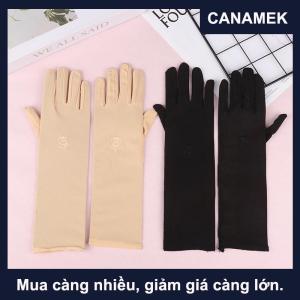 【CANAMEK】 1 cặp găng tay Kem chống nắng lái xe găng tay căng Phụ Nữ Chống UV giữa dài thoáng khí găng tay cho mùa xuân mùa hè Găng tay mỏng
