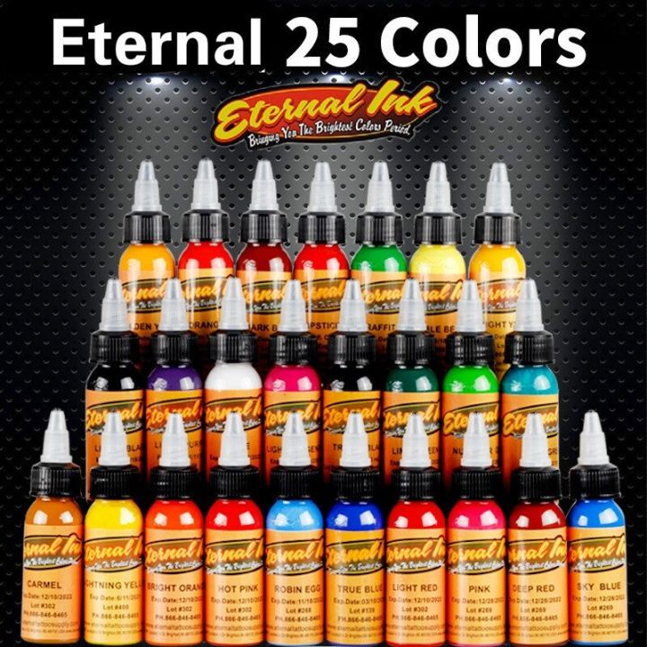 【Preferred】1oz 30ml 25 Colors Body Painting Tattoo Ink Permanent Makeup ...