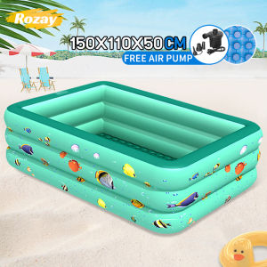 Inflatable Swimming Pool 3 Layers Inflatable Swimming Rectangular Kids Outdoor Swimming Pool