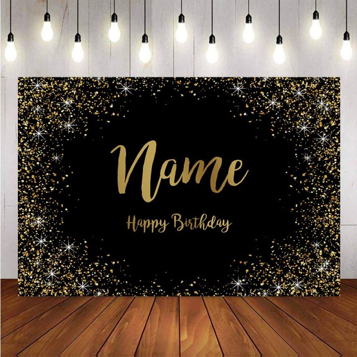 (Bargain price decoration) Gold glitter happy birthday party custom ...