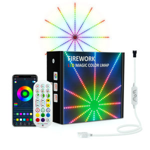 RGB Fairy Light Fireworks LED Strip Lights Christmas Music Control Meteor Lamp Marquee Home Wedding Room Decor Light Tape