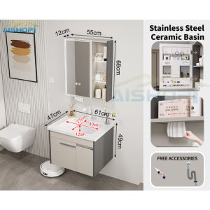 [SG Seller]Stainless Steel Bathroom Vanity Cabinet Set Waterproof