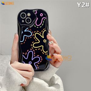 (Lokal Ready) Casesummer Casing hp Infinix Smart 8 Note 30 Hot 30i Note 12 G96 Hot 12 Play 11 Play 9 Play 10 Play Smart 5 Smart 6 Smart 7 Hot 20S Garis Sederhana Bunga 3D Bergelombang Melengkung Tepi Glossy Love Hati Bulan Bintang Soft Cover