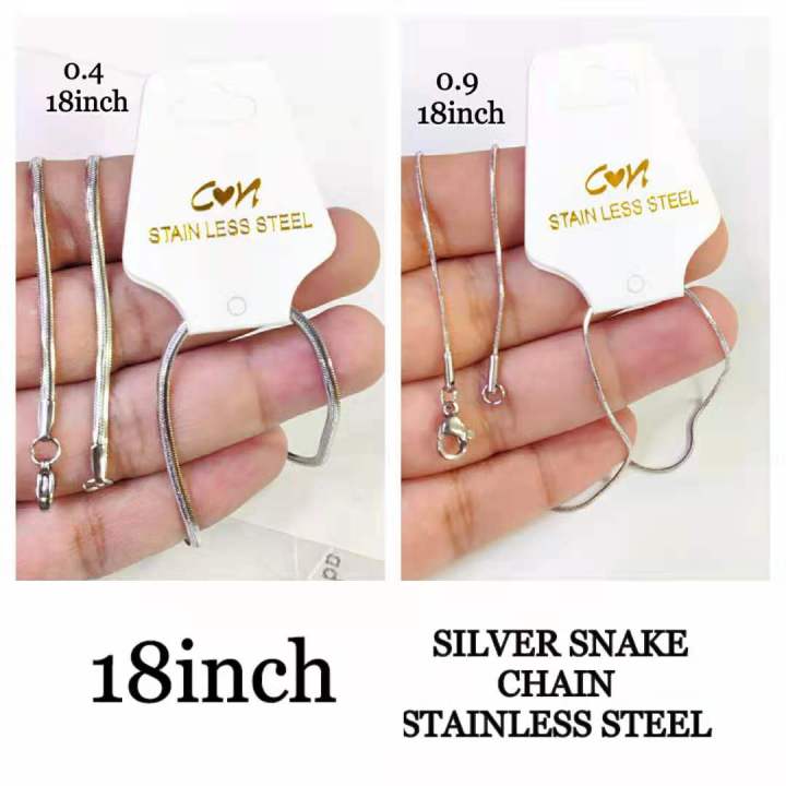 18inch SILVER SNAKE CHAIN STAINLESS STEEL QUALITY