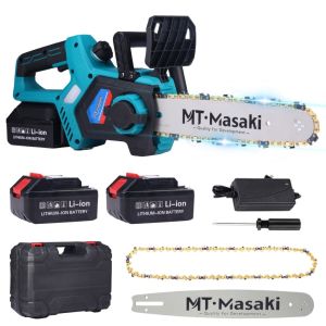 MTMASAKI Gergaji Rantai Elektrik Mini 12in 36VF Brushles Mesin Gergaji Tanpa Kabel Baterai Chainsaw