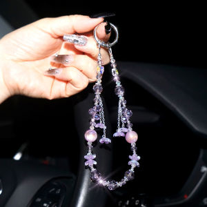godessing Y2K Aesthetic Cherry Tassel Phone Lanyard Exquisite Beaded Phone Chain Wristband Keyring Anti Lost Mobile Phone Charms