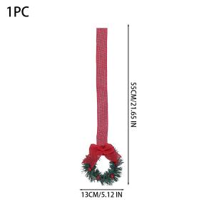 3x Christmas Mini Wreath with Red Berry Small Hanging Decoration Ribbon Bow Jingle Bell Pinecone Berry Bowknot Party Ornament