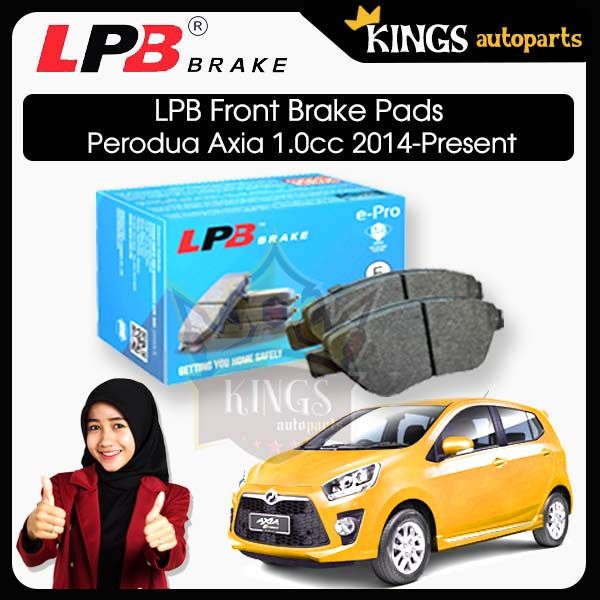 LPB FRONT BRAKE PAD KERETA PERODUA AXIA 1.0L 2014 PRESENT A16150