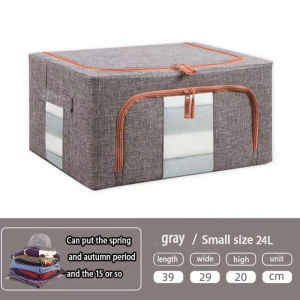 【READY STOCK】Cotton and linen thickened fabric storage box | Large foldable household clothing sorting box | Household wardrobe clothing storage box | Dust and moisture resistant clothing quilt storage box