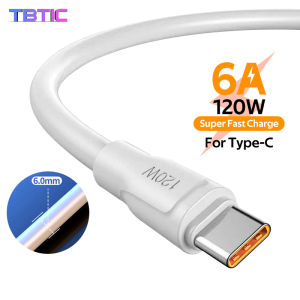 6A Super Fast Charge 120W Type-C Bold สาย USB สำหรับ Huawei P30 P40 Pro Mate40 Nova 8 Samsung Galaxy S8 S9 S21 S22 Ultra Xiaomi Redmi Oppo