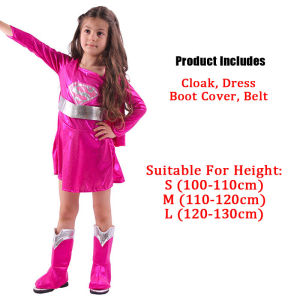 Wonder Woman Costume For Kids Girl Superhero Cloak Dress Set Children Super Girl Cosplay Dres Halloween Carnival Sci-fi Costume