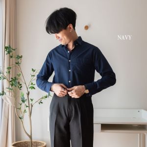 เสื้อเชิ้ตแขนยาว ⭕ คอปก ⭕ เสื้อเชิ้ต แขนยาว ผู้ชาย Minimal Shirt Oxford ผ้าคอตตอนออกฟอร์ด 11 color : CU PANTS