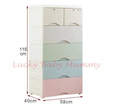 【Type C】Cabinet 4/5/6/7 Tier - Plastic Storage Box Drawer Organizer Container Rack/ Cartoon Design Available