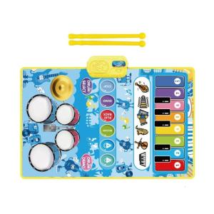 Childrens Piano Keyboard Play Mat With Double Instrument Modes Musical Educational Toy for Active Kids