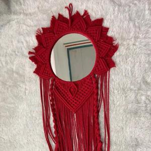 MACRAME CERMIN JUMBO PANJANG -HIASAN DINDING MACRAME CERMIN RUMBAY PANJANG