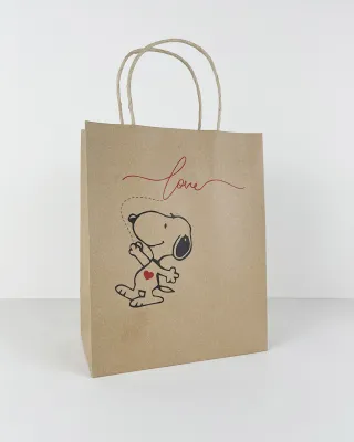 Túi Quà Tặng Kraft Hình Chú Chó Snoppy Phong Cách Vintage Mã SBT00046