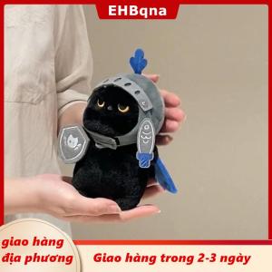 [COD] EHBqna 3PF Ship within 24 hours Đen Cavalier Mèo Sang Trọng Keychain Đồ Chơi Phim Hoạt Hình Hiệp Sĩ Mèo Nhồi Bông Búp Bê Mặt Dây Chuyền Xe Vòng Chìa Khóa Ba Lô Túi Trang Trí Nội Thất Kid Quà Tặng