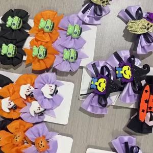 2026 Hot Sale [ Shipped from China ] Halloween hair accessory in a sweet and cool style bow hair clip for women dark-themed quirky pumpkin side bangs clip cute hairpin B3