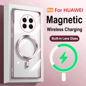 Soft Case Magnetik Support Magsafe Wireless Charging Phone Case Silikon Huawei P30 Pro Huawei P40 Pro Huawei P50 Pro Huawei Mate 30 Pro Huawei Mate 40 Pro