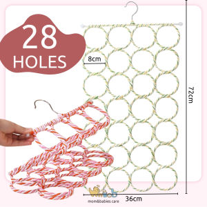 Hntob 28 Holes Scarf Hanger Baby Closet Tie Organizer Rotate Clothes European Save Space Storage