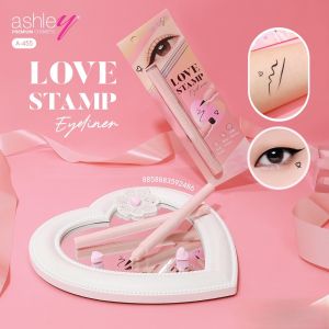 A-455 ashley Love Stamp Eyeliner แอชลี่ย์ เลิฟ สแตมป์ อายไลเนอร์ กันน้ำ กันเหงื่อ เขียนง่าย ติดทน