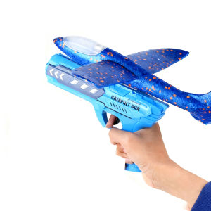 Kids LED Foam Airplane Toy – 2-in-1 Catapult Gun Launcher & Hand Throw Glider Outdoor Flying Toy-COZII