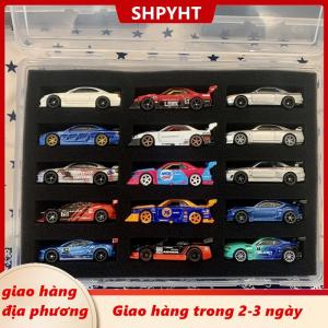 [COD] SHPYHT Giao hàng địa phương 1 64 xe mô hình hiển thị trường hợp với tấm bông bảo vệ 15 vị trí hộp lưu trữ cho bánh xe nóng vận chuyển Hộp bảo vệ